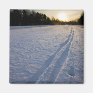 Skibahnen an der Willowbrook Bauernhof-Konserve Magnet
