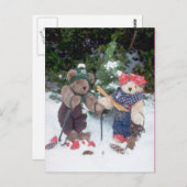 Skibären Postkarte (Vorne/Hinten)