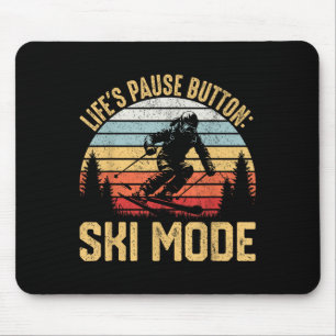 Skibegeisterte im Retro-Programm Mousepad