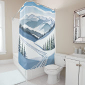 Skiberg Aquarell Duschvorhang (Beispiel)