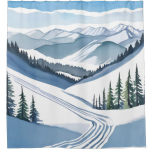 Skiberg Aquarell Duschvorhang