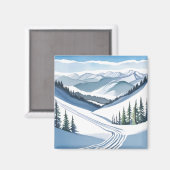 Skiberg Aquarell Magnet (Vorderseite/Rückseite)