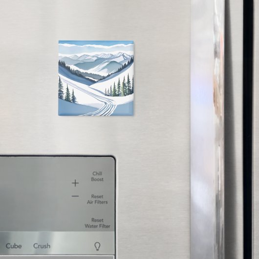 Skiberg Aquarell Magnet (In Situ (Kühlschrank))