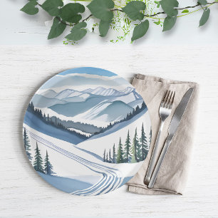 Skiberg Aquarell Pappteller
