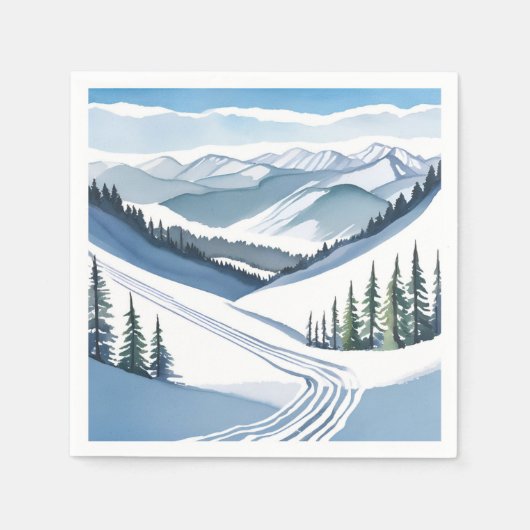Skiberg Aquarell Serviette (Vorderseite)