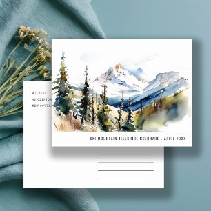 Skiberg Telluride Colorado Aquarell Reise Postkarte