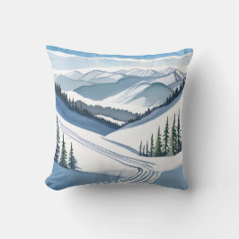 Skiberg Wasserfarbe Kissen