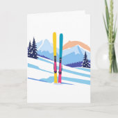 Skiberg Winter Wasserfarben Karte (Vorderseite)