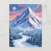 Skiberg Winterlandschaft Gemälde Postkarte (Vorderseite)