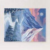 Skiberg-Winterlandschaft-Gemälde Puzzle (Horizontal)