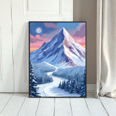 Skiberg-Winterlandschaftsgemälde Poster