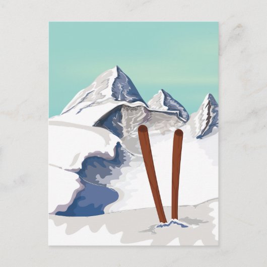 Skiberge Postkarte (Vorderseite)