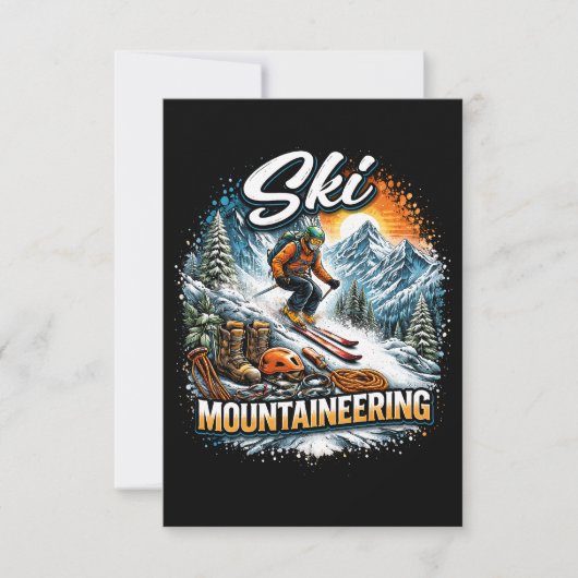 Skibergsteigen Dankeskarte (Vorderseite)