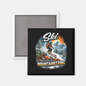 Skibergsteigen Magnet (Vorderseite/Rückseite)