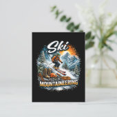 Skibergsteigen Postkarte (Stehend Vorderseite)