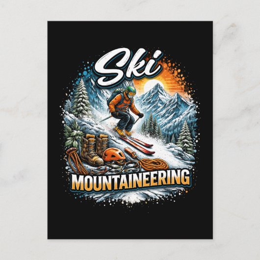 Skibergsteigen Postkarte (Vorderseite)