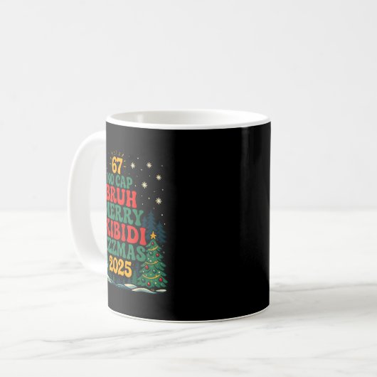 Skibiddi Rizzmas 2025 Funny Meme Christmas Tree Kaffeetasse (Vorderseite Links)