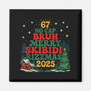 Skibiddi Rizzmas 2025 Lustiger Meme Weihnachtsbaum Magnet