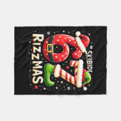 Skibidi 67 Rizzmas Christmas Meme Funny Elf Santa Fleecedecke (Vorderseite (Horizontal))