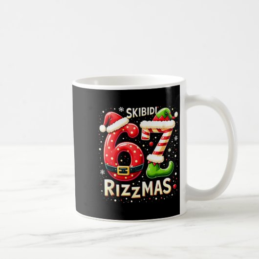 Skibidi 67 Rizzmas Christmas Meme Funny Elf Santa  Kaffeetasse (Rechts)