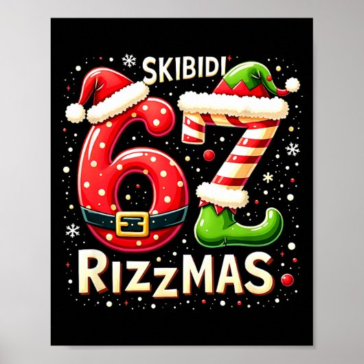 Skibidi 67 Rizzmas Christmas Meme Funny Elf Santa Poster (Vorne)