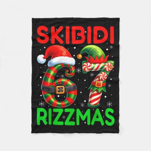 Skibidi 67 Rizzmas Funny Six Seven Meme Christmas  Fleecedecke (Vorderseite)