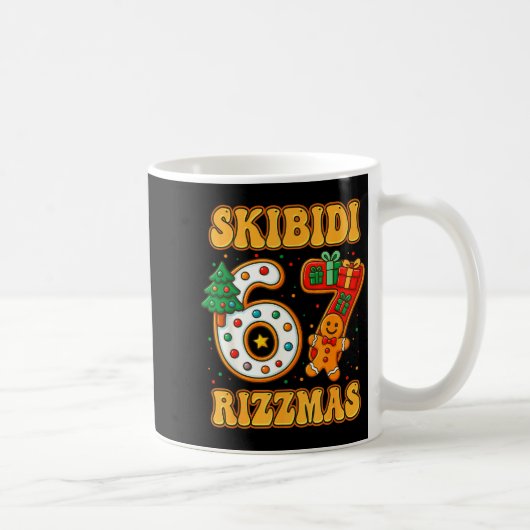 Skibidi 67 Rizzmas Funny Six Seven Meme Christmas Kaffeetasse (Rechts)