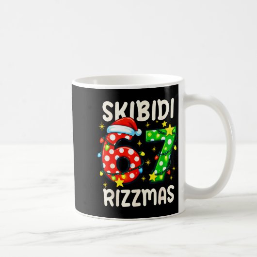 Skibidi 67 Rizzmas Funny Six Seven Meme Christmas Kaffeetasse (Rechts)