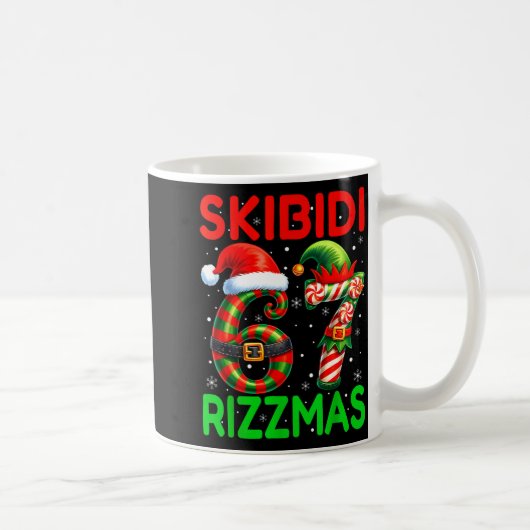 Skibidi 67 Rizzmas Funny Six Seven Meme Christmas Kaffeetasse (Rechts)