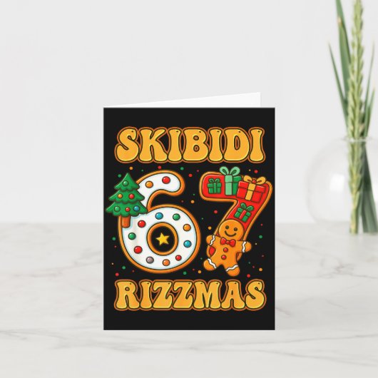 Skibidi 67 Rizzmas Funny Six Seven Meme Christmas Karte (Vorderseite)