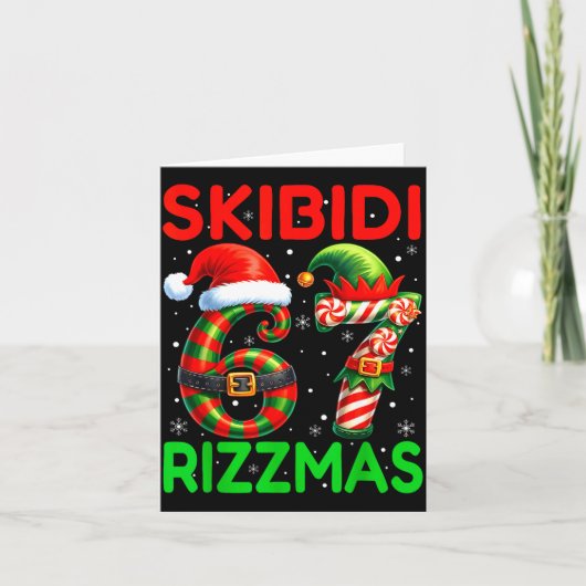 Skibidi 67 Rizzmas Funny Six Seven Meme Christmas  Karte (Vorderseite)