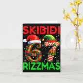 Skibidi 67 Rizzmas Funny Six Seven Meme Christmas Karte (Gelbe Blume)
