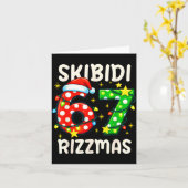 Skibidi 67 Rizzmas Funny Six Seven Meme Christmas Karte (Gelbe Blume)