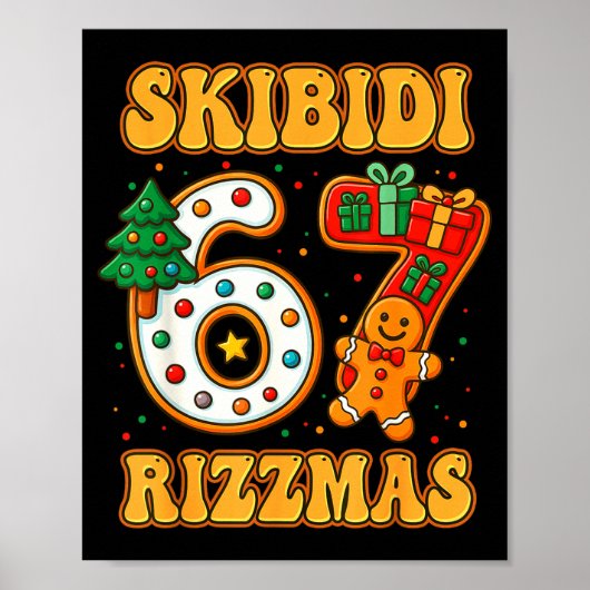 Skibidi 67 Rizzmas Funny Six Seven Meme Christmas  Poster (Vorne)