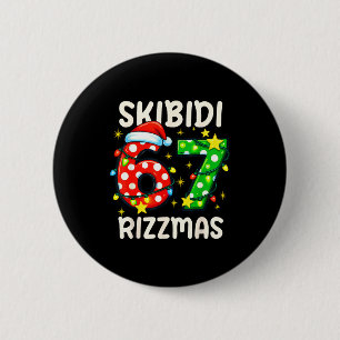 Skibidi 67 Rizzmas Lustiges Sechs Sieben Meme Weih Button