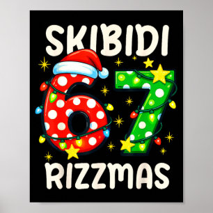 Skibidi 67 Rizzmas Lustiges Six Seven Meme Weihnac Poster