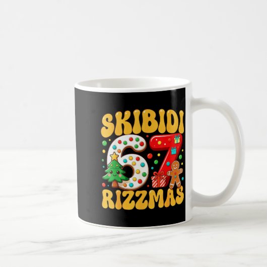 Skibidi 67 Rizzmas Six Seven Meme Christmas Boys G Kaffeetasse (Rechts)