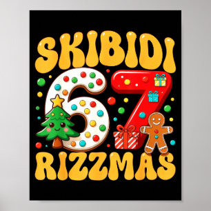 Skibidi 67 Rizzmas Six Seven Meme Weihnachten Jung Poster