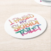 Skibidi Break Moment Runder Pappuntersetzer (Angewinkelt)