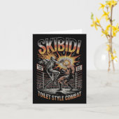 Skibidi Combat Skeleton Boxing Match Meme Explosio Karte (Gelbe Blume)