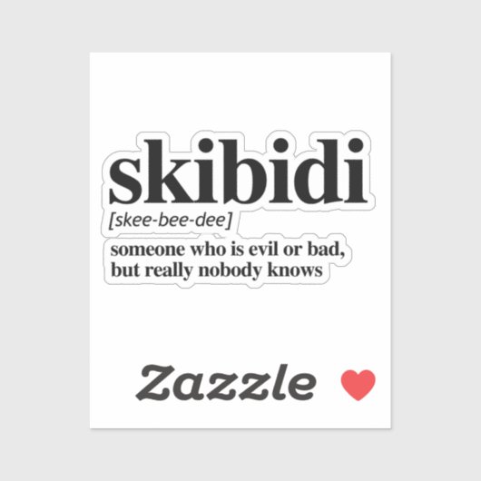 Skibidi Definition Aufkleber (Blatt)