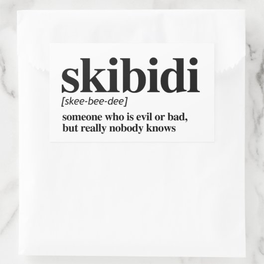 Skibidi Definition Rechteckiger Aufkleber (Tasche)