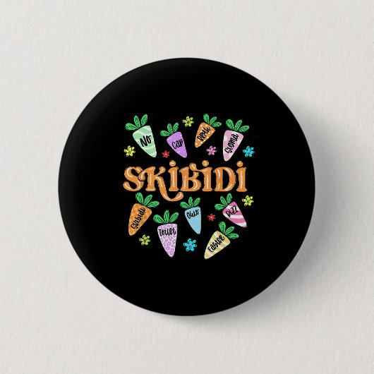Skibidi Oaster Rizzler Funny Easter Rizzler Gen Al Button (Vorderseite)