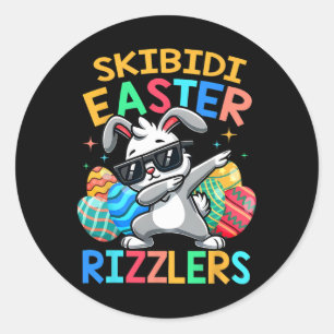 Skibidi Osterfest Ostern Rizzlers Sigma Gen Alp Runder Aufkleber