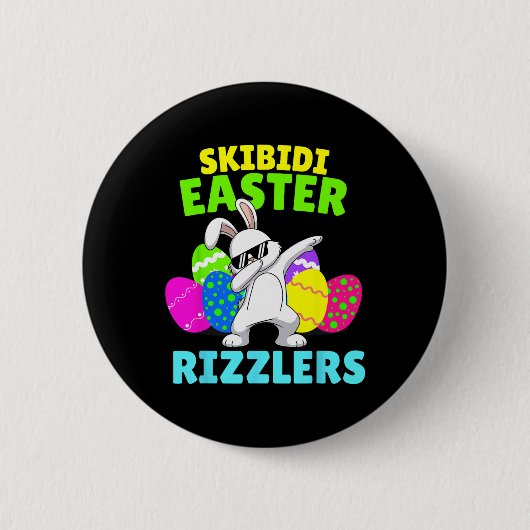 Skibidi Ostern - Funny Easter Rizzler Gen Alpha Sl Button (Vorderseite)