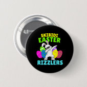 Skibidi Ostern - Funny Easter Rizzler Gen Alpha Sl Button (Vorne & Hinten)