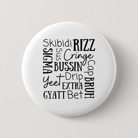 Skibidi Rizz Funny Kids Rizz Bussin Gen Z Christma Button (Vorderseite)
