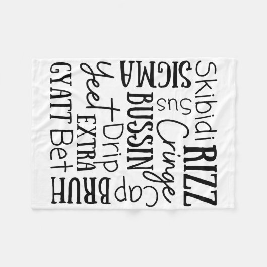 Skibidi Rizz Funny Kids Rizz Bussin Gen Z Christma Fleecedecke (Vorderseite (Horizontal))