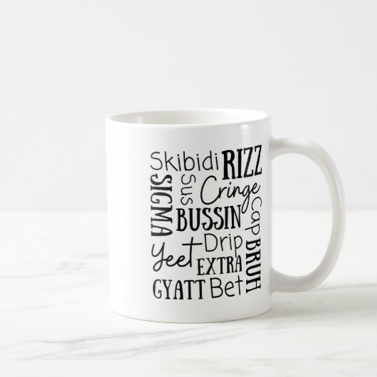 Skibidi Rizz Funny Kids Rizz Bussin Gen Z Christma Kaffeetasse (Rechts)