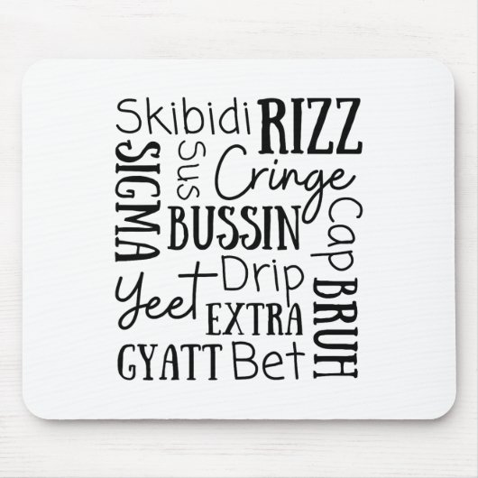 Skibidi Rizz Funny Kids Rizz Bussin Gen Z Christma Mousepad (Vorne)